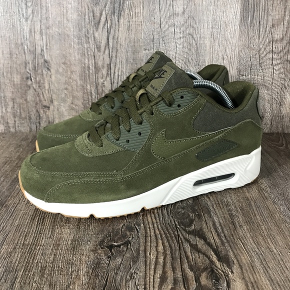 NEW Nike Air Max 90 Ultra 2.0 Leather Olive Canvas - Picture 3 of 6